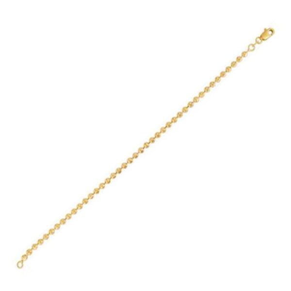 Moon Cut Bead Chain Bracelet in 14k Yellow Gold (3.0 mm)