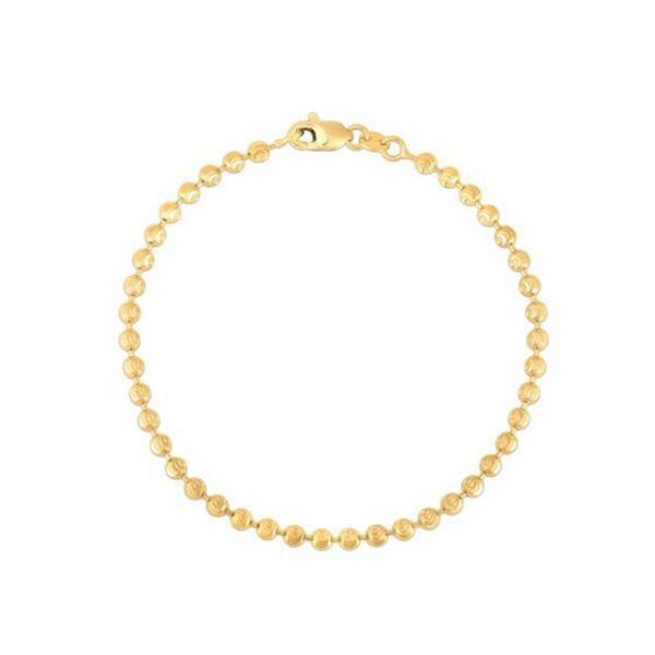 Moon Cut Bead Chain Bracelet in 14k Yellow Gold (3.0 mm) - Image 3