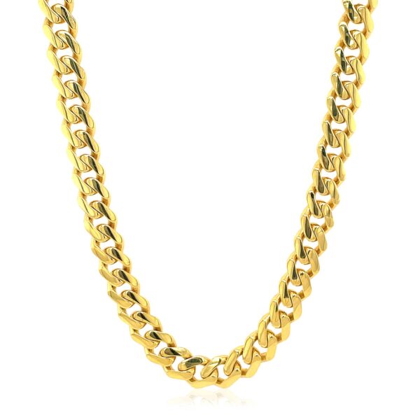 14k Yellow Gold Polished Miami Cuban Chain Necklace - Image 2