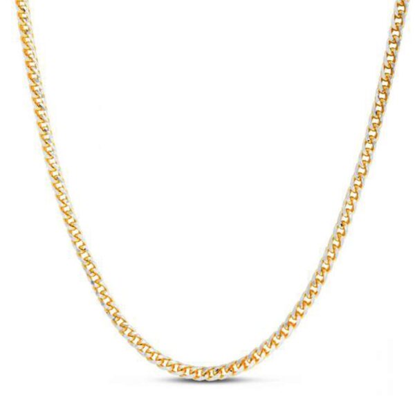 4.0mm 14k Yellow Gold Round Pave Franco Chain - Image 2