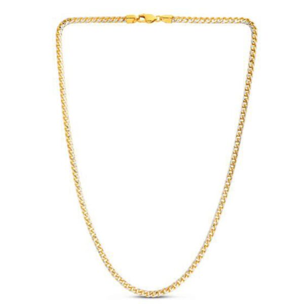 4.0mm 14k Yellow Gold Round Pave Franco Chain - Image 3