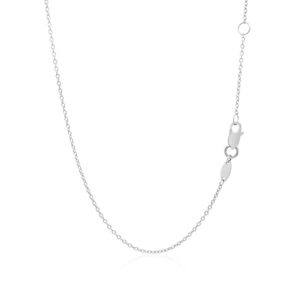 14k White Gold Smooth Flat Horizontal Bar Style Necklace - Image 3