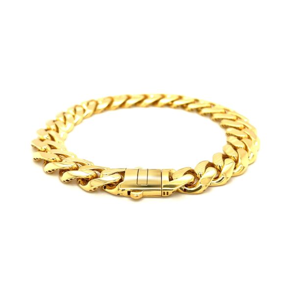 14k Yellow Gold Polished Curb Chain Bracelet - Image 3