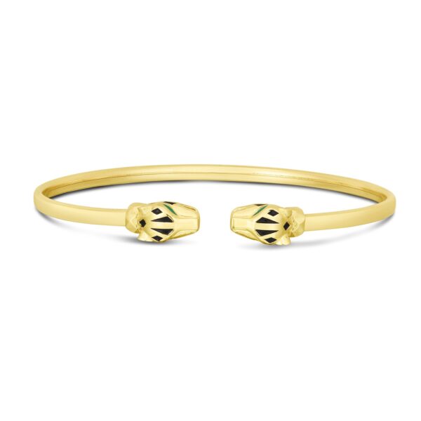 14k Yellow Gold Panther Bangle - Image 2