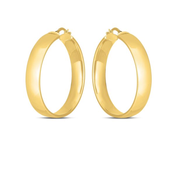 14k Yellow Gold Wedding Band Hoops (35mm) - Image 2