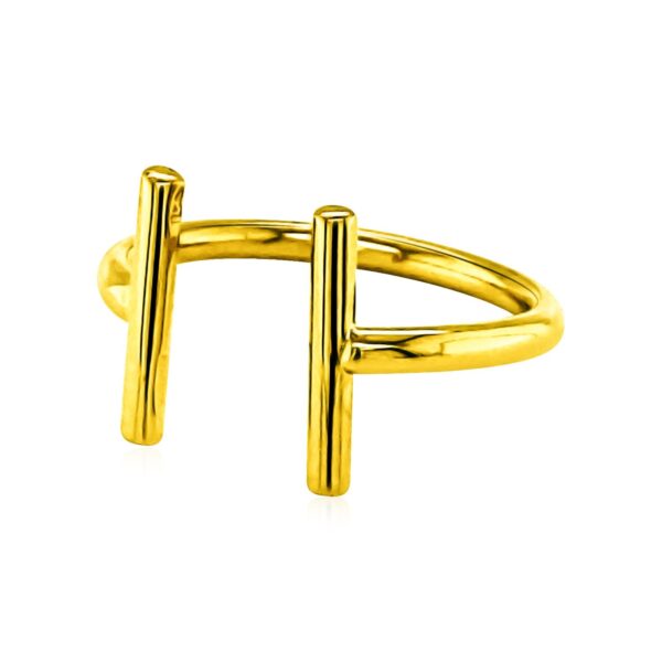 14k Yellow Gold Open Ring with Bars - Image 2