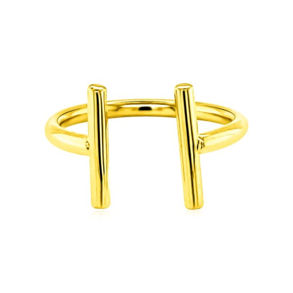 14k Yellow Gold Open Ring with Bars - Image 4