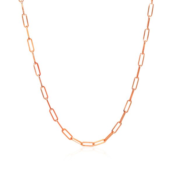 14K Rose Gold Delicate Paperclip Chain (2.1mm) - Image 2