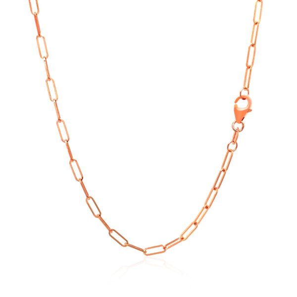 14K Rose Gold Delicate Paperclip Chain (2.1mm) - Image 3