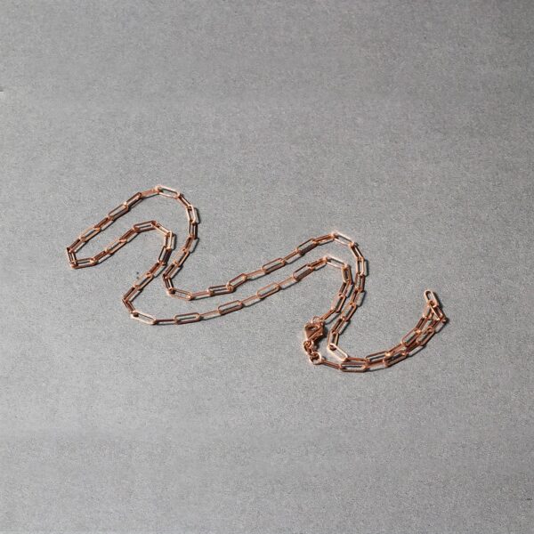 14K Rose Gold Delicate Paperclip Chain (2.1mm) - Image 5