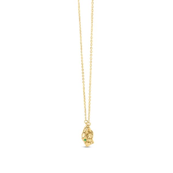 14k Yellow Gold Panther Head Necklace - Image 2