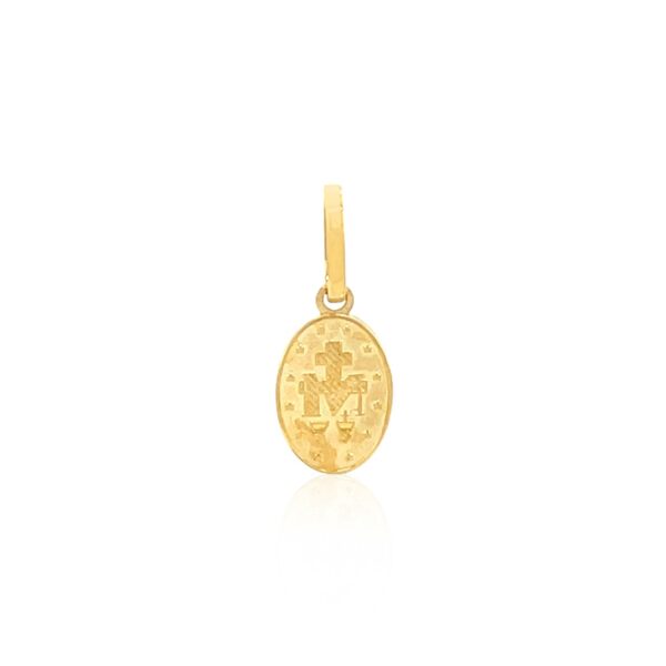 14k Yellow Gold Oval Religious Medal Pendant - Image 2