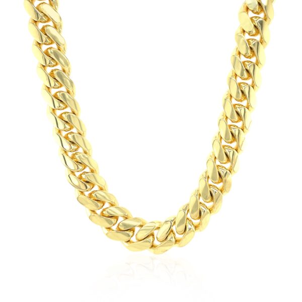 9.25mm 14k Yellow Gold Classic Miami Cuban Solid Chain - Image 2