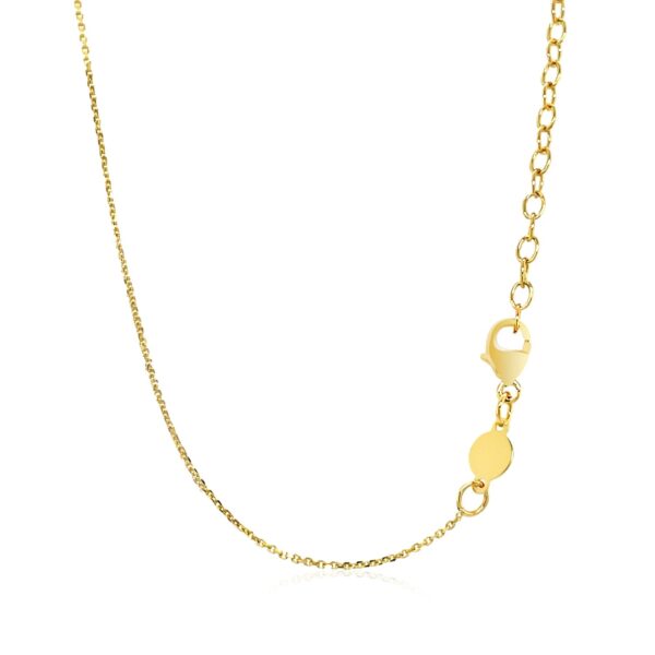 14k Yellow Gold Necklace with Polished Curved Bar Pendant - Image 3