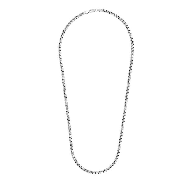 5.2mm Sterling Silver Rhodium Plated Round Box Chain - Image 2