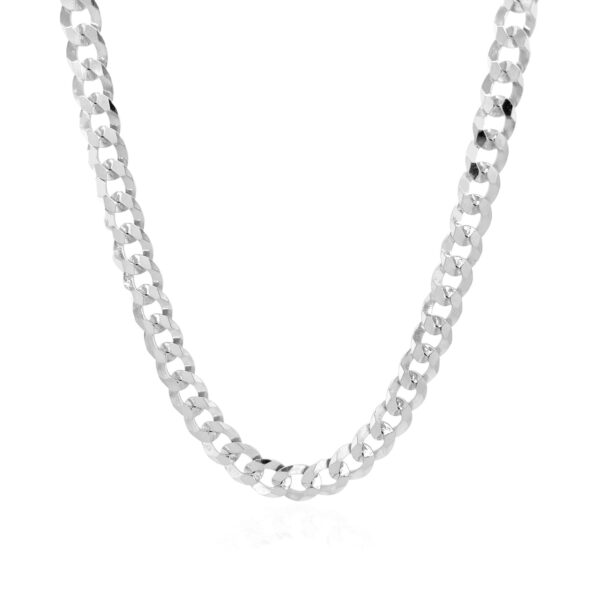 Rhodium Plated 5.6mm Sterling Silver Curb Style Chain - Image 2