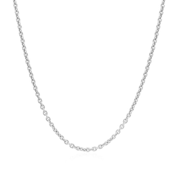 Sterling Silver Rhodium Plated Round Cable Chain 1.8mm - Image 2