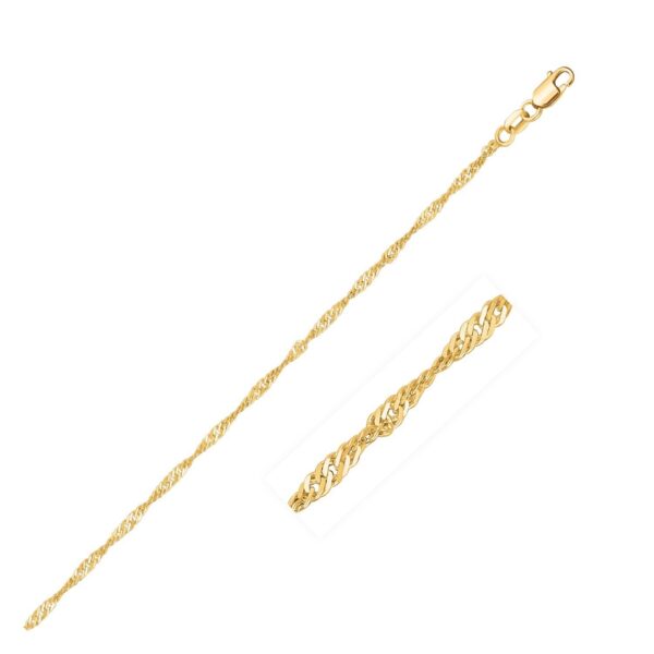 10k Yellow Gold Singapore Chain 1.5mm