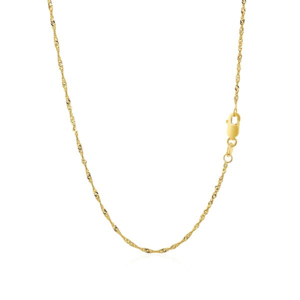 10k Yellow Gold Singapore Chain 1.5mm - Image 3