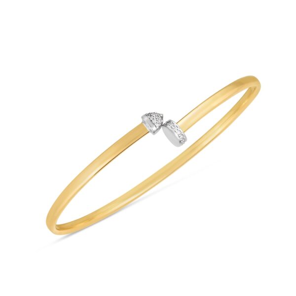 14k Two Tone Gold Diamond Hardware Bangle - Image 2