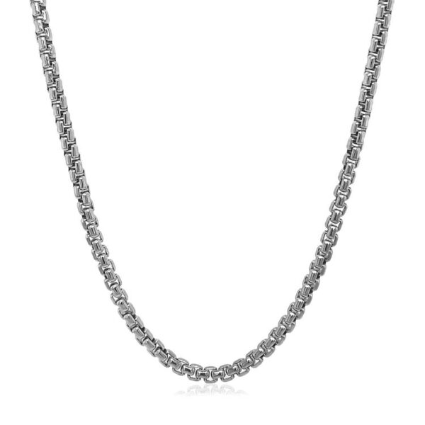 14k White Gold Solid Round Box Chain 2.5 mm - Image 2